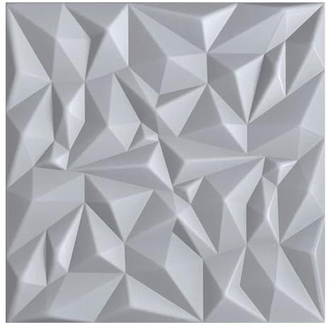 Panneaux 3D, panneaux polystyrène, panneaux plafond, panneaux muraux 3D, décorations, plafonds - Revêtement mural miroir, épaisseur 3mm - 50x50cm / ‎‎5m² - 20 pièces (gris clair 02)