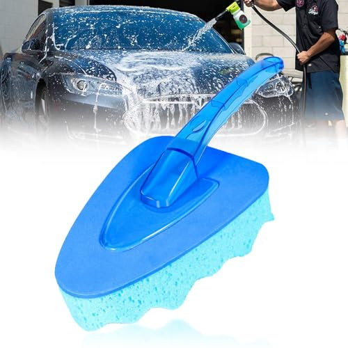 Autowaschbürste,Waschbürste Auto Dreieckige Schwammbürste mit Griff Welle Autowaschschwamm Bürste Autowäsche und Wischwerkzeug für Auto Schönheit Wartung Autoreifen Auto Innen Scheuerbürste