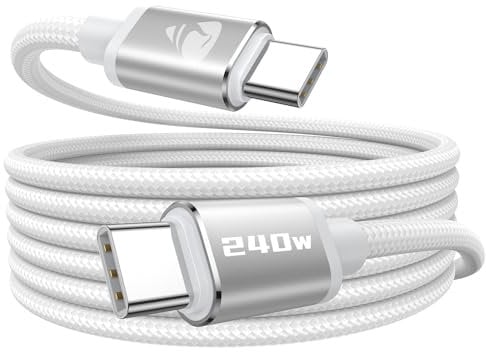 240W USB C to USB C Cable 2m, C to C charger Cable Fast Charge USBC Charging Lead for iPhone 16 Pro Max Plus MacBook iPad Pro Air/Pro Samsung Galaxy S24/S23/S22 Ultra Pixel 9 Switch XPS