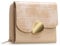 Vulkitty Portefeuille Femme Cuir RFID Blocage Con Porte Monnaie Fermeture Eclaire, Petit Portefeuille et Porte Carte, Beige