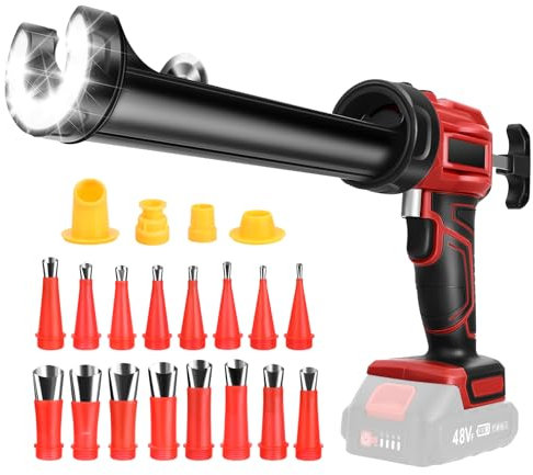 Pistolet à cartouche sans fil, Compatible avec la batterie 20V Makita, pistolet silicone electrique avec 4 vitesses réglables et lumière LED, pour sceller, remplir, sceller (sans batterie)