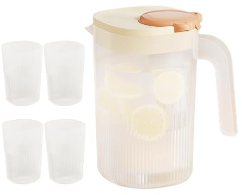 Pichet à eau, cruche à filtrer - Carafe à eau grande, cruche à boissons - Transparent Ice Tea Maker Frigo Bouteille d'eau Lait froid Bouilloire Carafe au citron Conteneur pour t