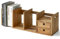 KIRIGEN Desktop Wooden Bookshelf, Expandable Book Organiser with 2 Drawers Desktop Bookcase Multifunction Storage Organizer Book Display Rack Home Office Tidy Organiser Wood Kids Bookshelf(LSJ-DBR)
