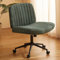 Dowinx Criss Cross Stuhl mit Feststellrädern, Preminum Stoff und Taschenfederkissen, Verstellbarer Drehstuhl mit breitem Sitz, Morden Design Vanity Chair, Grün