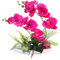 Orchidées artificielles Phalaenopsis en Pot Orchidée Bonsaï Fleurs artificielles avec Imitation Faux orchidées pour Salon, Salle de Bain, décoration de Table (Rose Red)