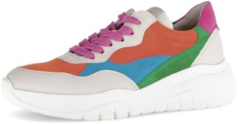 Gabor Damen Low-Top Sneaker, Frauen Halbschuhe,Best Fitting,Freizeitschuhe,Laufschuhe,schnürschuhe,schnürer,Creme-Multi-Kombi,40 EU / 6.5 UK