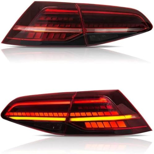 RUIHAHA Auto Rückleuchten für VW Golf MK7 MKVII 14-19 Rücklicht Montage Heckleuchte Rückleuchte Hintere Bremsleuchte Hinten Stop Indicator Light Ersatz Einbauteile