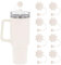 EnigmaDrops Flower Straw Covers Toppers for Stanley Cups 30&40 Oz Tumbler Accessories 8PCS Silicone Straw Caps Reusable Straw Tips Protectors for Stanley Cup 10mm 0.4in Straws,Off White