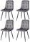 GrandCA HOME Lot de 4 Chaises de Salle à Manger avec Siège Rembourré en Velours, Chaises de Cuisine Modernes avec Pieds en Métal, Gris-HL