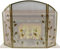 Kaminschirm, Kaminschutz, Kaminschirm, dekorativer Kamin-Funkenschutz, 78,6 cm hoher Kaminschirm mit Netzabdeckung, funktionale Kamintüren, Kamingitter aus Eisen, C Marriage (Gold Q)