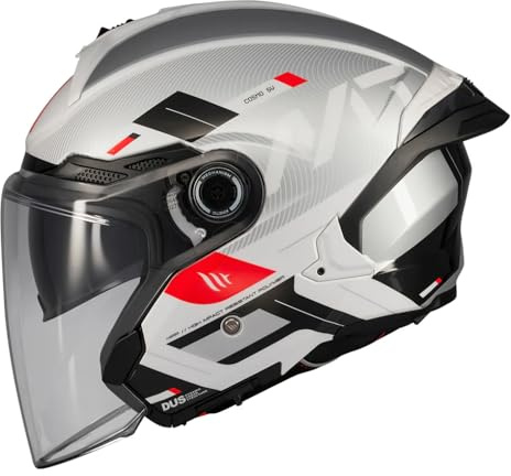 MT Motorradhelm Cosmo Sv Silence, Weiß/Schwarz, Unisex, Erwachsene, S