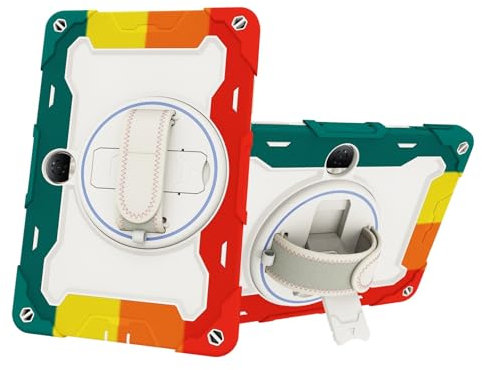 Compatible con tablet Huawei Honor Pad 9 de 12.1 pulgadas, funda resistente a los golpes para niños, soporte de TPU resistente y protector con correa de mano (rojo)