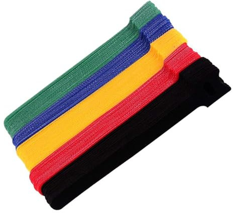 50 PCS Cable Organisers, Wire Tidy, Wire Organiser, Cable Tidies for Wires, for Tablet Laptop Pc TV Home Office Electronics(Black/Green/Blue/Red/Yellow)