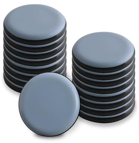 16 Patins Glissants PTFE Téflon pour Meubles Lourds et Chaises Ronds 30 mm Auto Adhésifs Protege Pied de Table Cale Meuble Sol Lisse Parquet Carrelage Réduction Bruit