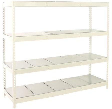 PROREGAL Schwerlastregal Metal Beast Four | HxBxT 200x240x60cm | Fachlast 400kg | Weiß Standregal Werkstattregal Lagerregal Kellerregal