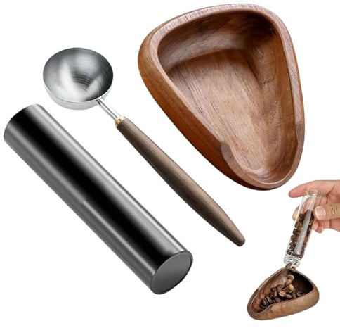 Xijobido Kaffee-Dosierschale - Kaffeebohnen Portionierbecher aus Holz,Praktisches Brühzubehör Für Espresso, Filterkaffee, Anfänger Und Profis