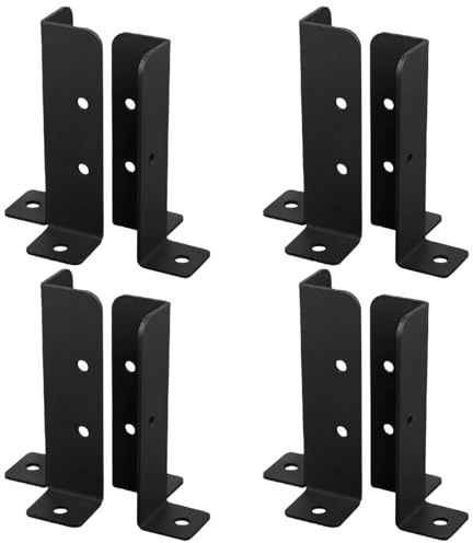Lot de 8 supports métalliques en forme de L pour poteaux de pergola, 4 x 4 en bois, parfaits pour les clôtures de jardin, les terrasses et l'encadrement