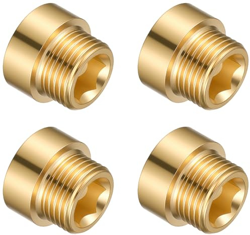 4 Stück Hahnverlängerung 1/2 Zoll Messing Hahnverlängerung G1/2 Zoll 10mm, Verlängerung Fitting, Gewindefitting