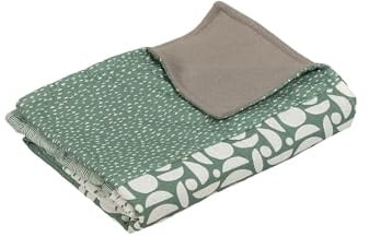 ULLENBOOM ® Babydecke 70x100 cm, Grün (Made in EU) - Aus Baumwolle & flauschigem Fleece (OEKO-TEX Standard), Baby Decke Neugeborenen, ideal als Kinderwagendecke oder Kuscheldecke