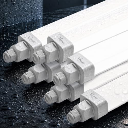 Tobeter 6 Stück LED Feuchtraumleuchte 150cm, 45W 4500LM Neutralweiß 4000K LED Feuchtraumlampe Röhre Wannenleuchte Deckenleuchte für Garage Keller Büro Feuchtraum, IP65 Wasserfest
