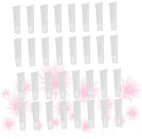 COLLBATH 60 Stück Lippenbalsam Tuben Weiß Nachfüllbare Kosmetik Verpackungsbehälter Weiche Auslaufsichere Lip Pomade Röhrchen Für Frauen Mädchen DIY Lippenpflege