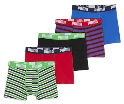 PUMA Jungen Boxer Shorts, 6er Pack - Everyday Striped Boxers ECOM 6P, Cotton Stretch, Streifen