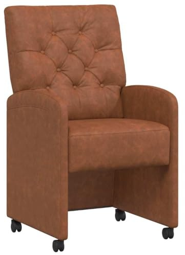 vidaXL Esszimmerstühle mit Rollen 2 STK. Kunstleder Braun