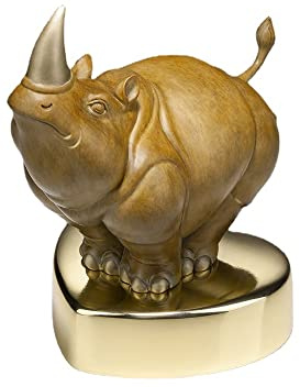 asdchZen Niedliche Nashornfiguren Aus Messing, Schreibtischdekoration, Nashorn-Tierfigur Aus Kupfer, Deko-Objekte Für Zuhause, Arbeitszimmer, Büro, Weinkühler, Geschenkidee