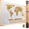 Travelization Carte du monde à gratter XL avec drapeaux - 36 x 24 Facile à encadrer Carte du monde à gratter Affiche murale avec États américains et drapeaux - Carte du monde de luxe à gratter