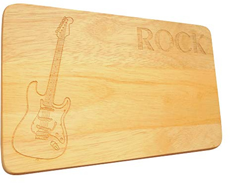 Frühstücksbrettchen Rock Gitarre Wunschgravur Brotbrett Holz