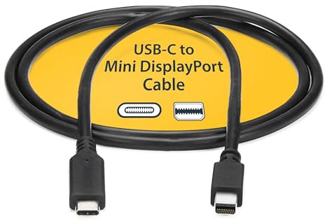 StarTech.com Câble Adaptateur USB-C vers Mini DisplayPort 2 m - Adaptateur USB Type-C vers Mini DP - 4K 60Hz - Noir - Adaptateur USB 3.1 Type C vers mDP (CDP2MDPMM6B)