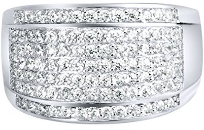 Sterling 925er Silber Pave Ring - ROUND ICE - 5