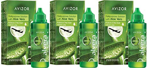 Avizor Alvera Multipurpose Contact Lens Solution 3 x 100ml Travel Flight Packs