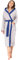 Ladeheid Damen Frottee Bademantel aus 100% Baumwolle LA40-191 (Grau-11/Blau-28, S)