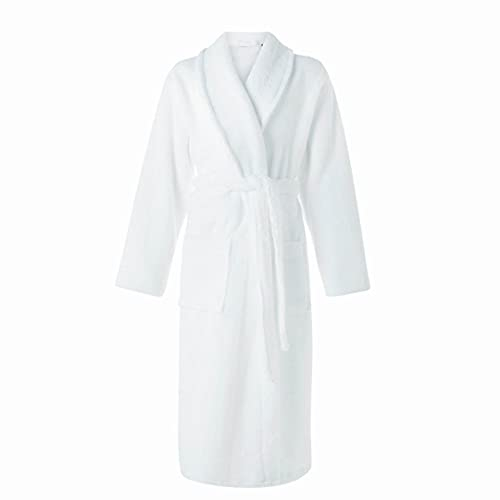 VINN Dunn Supersoft Unisex Terry Towelling Egyptian Cotton Dressing Gown Hotel Spa Bathrobe Highly Absorbent Women Man Towel Cosy Bath Wrap 400GSM White