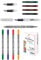 Online 54133 Lettering Set Bachelor, transparenter Füllhalter,3 auswechselbare Federn (extra fein, mittel, kalligraphie), 5 Brush-Pen mit zwei Spitzen, Handlettering Magazin, bunte Tintenpatronen