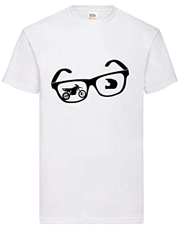 Enduro Nerd Brille Männer T-Shirt Weiß M
