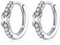 Qings Kleine Ohrringe mit Unendlichkeits Symbol, 925er Sterling Silber Huggie Creolen mit Bling Zirkonias, Reifen Schmuck Geschenk für Frauen Mädchen Hochzeit Geburtstag