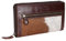 Alpenleder Geldbeutel GSPUSI – Echt Leder Geldbörse – Hochwertig Kuhfell Vintage Leder Portemonnaie mit RFID-Schutz und vielen Fächern für Damen (19 x 11 x 2cm, Kuhfell)