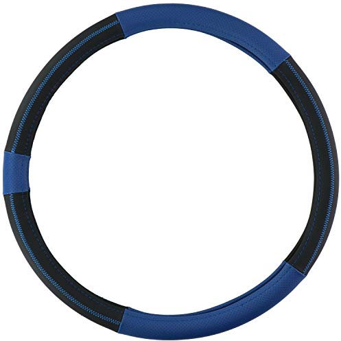 All Ride Lenkradhülle für LKW - für LKW-Lenker - Echtleder - 44-46 Zentimeter - Blau-Schwarz
