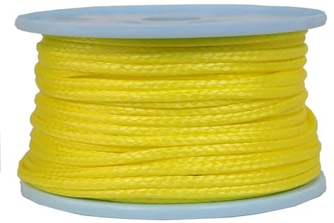 Dyneema Flechtschnur Seil Dyneemaseil Flechtleine aus Dyneema - Durchmesser 4mm - 50 Meter Fb.gelb