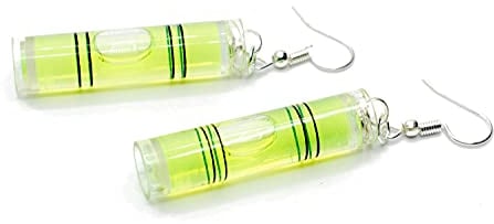 Miniblings Wasserwaage Ohrringe - Handmade Modeschmuck I Waage Wasser Messen Messgerät Werkzeug FUNKTIONIERT - Ohrhänger Ohrschmuck versilbert