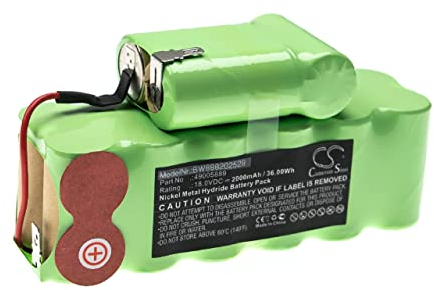 vhbw Akku kompatibel mit Hoover SU180, SU180B8, SU180T2, SU180WT Staubsauger Home Cleaner Heimroboter (2000mAh, 18V, NiMH)