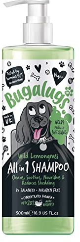 Bugalugs All in 1 Shampoo für Hunde, Muda Control – 500 ml – pflegende Formel für gesundes Haar und ausgeglichene Haut
