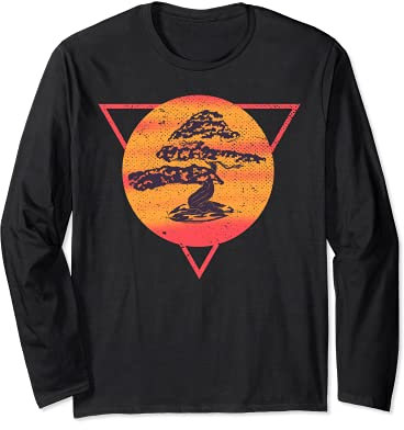 Bonsai-Baum, japanische Kunst, buddhistischer Garten-Bonsai-Baum Langarmshirt