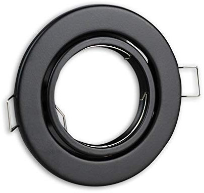 Einbaustrahler Rahmen schwarz rund schwenkbar - Einbaurahmen für GU10 MR16 Leuchtmittel - Ø70mm Bohrloch Einbau-Spot Strahler Einbauleuchte