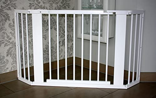 Schutzgitter Absperrgitter Türgitter Treppenschutzgitter V 117 bis 363 cm Weiss (141cm)