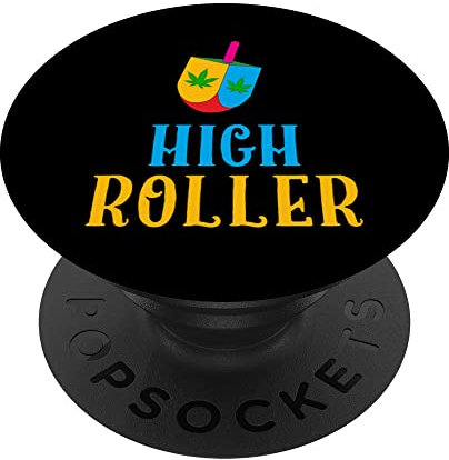 High Roller Weed Dreidel Game Happy Hanukkah Jüdischer Stoner PopSockets mit austauschbarem PopGrip