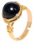 WLLDDDIU Natürlicher Schwarzer Turmalin-Ring, Rund, Kristall, Goldfarben, Drahtwickelring, Verstellbar, Offene Steinringe, Reiki-Balance, Knöchel-Fingerringe, Ewigkeitsring Für Frauen, Mädchen,