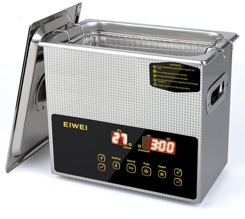 EIWEI 3L Ultrasonic Cleaner Dual-Frequency Professional Digital Stainless Steel Cleaning Machine with Heater Timer for Carburetor, Parts, Circuit Board, Glasses, Denture，Jewelry